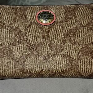 Coach Tan and Brown Signature Wallet